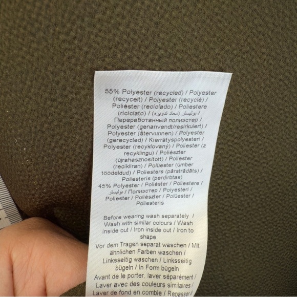 Saint Tropez Olive Green Long Sleeve V-Neck Shift Dress Size L - Picture 5 of 8